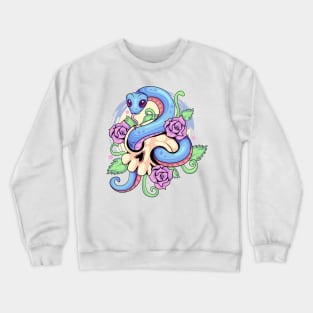 Kawaii Pastel Goth Snake Skull Crewneck Sweatshirt